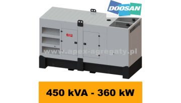 FDG 450 DS - 450 kVA - 360 kW - Agregat Prądotwórczy FOGO zbudowany na silniku  Doosan - zastosowana prądnica - Sincro