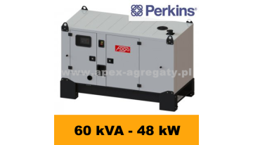 FDG 60 P3D - 60 kVA - 48 kW - Agregat Prądotwórczy FOGO zbudowany na silniku  Perkins - zastosowana prądnica - Stamford