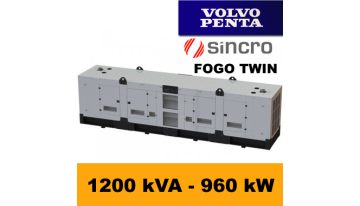 FDT 1200 VS - 1188 kVA - 950 kW - Agregat Prądotwórczy FOGO zbudowany na silniku  Volvo - zastosowana prądnica - Sincro