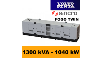 FDT 1300 V3S - 1294 kVA - 1035 kW - Agregat Prądotwórczy FOGO zbudowany na silniku  Volvo - zastosowana prądnica - Sincro