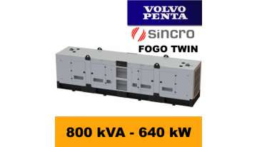 FDT 800 VS - 800 kVA - 640 kW - Agregat Prądotwórczy FOGO zbudowany na silniku  Volvo - zastosowana prądnica - Sincro