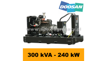 FDF 300 DS - 330 kVA - 300 kW - Agregat Prądotwórczy FOGO zbudowany na silniku  Doosan - zastosowana prądnica - Sincro