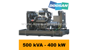 FDF 500 DS - 581 kVA - 528 kW - Agregat Prądotwórczy FOGO zbudowany na silniku  Doosan - zastosowana prądnica - Sincro